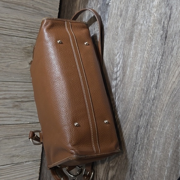 Vintage Dooney and Bourke Chestnut Double Pocket Satchel/Tote - Picture 5 of 11